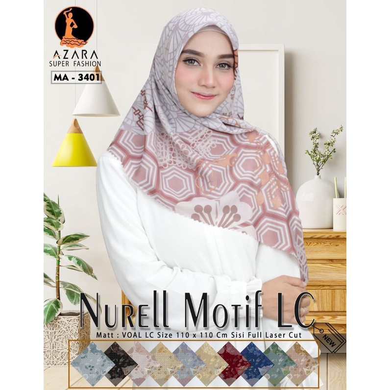 Hijab segiempat NURELL by AZARA lasercut