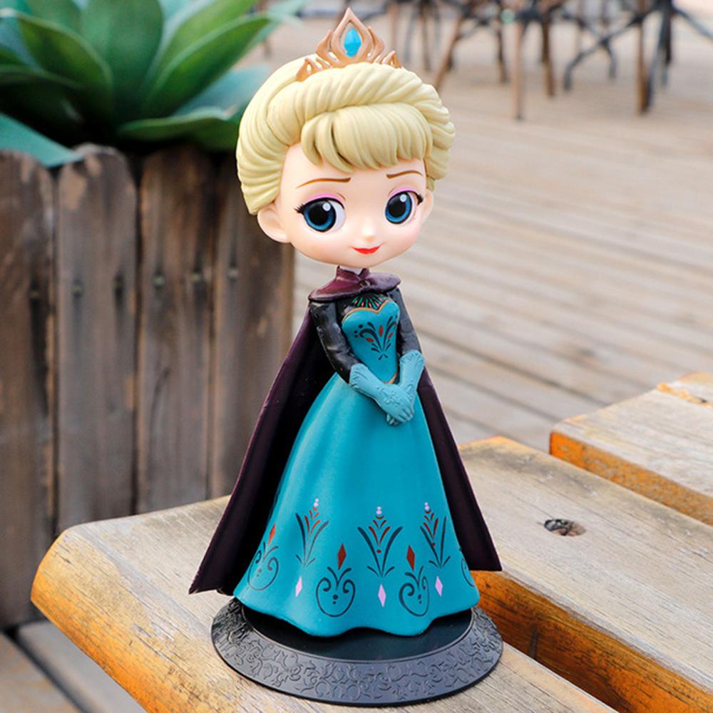 Lanfy Action Figure Anime Q Posket Belle Anna Elsa Princess Snow White Patung Mainan Boneka Putri