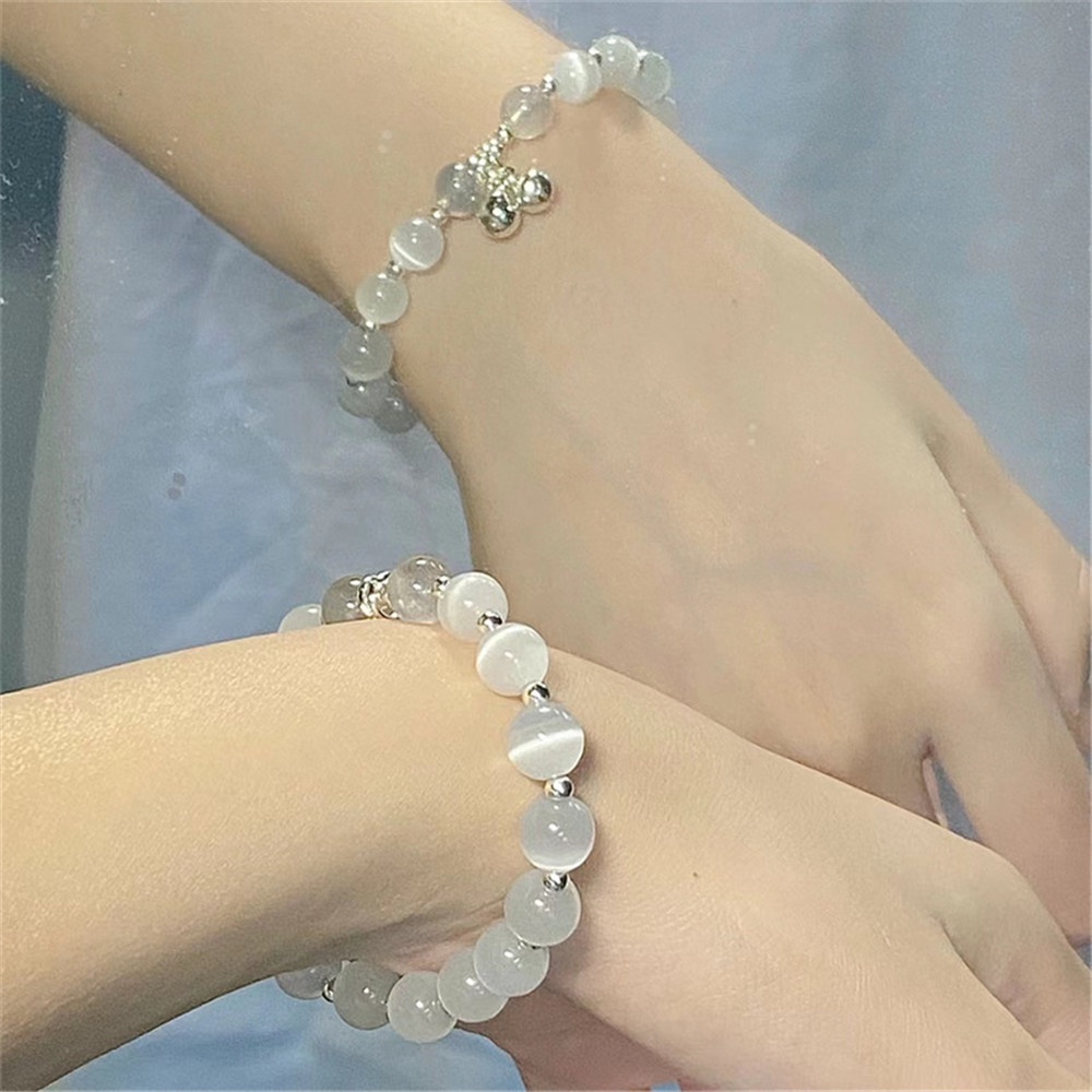 Gelang Liontin Batu Opal Moonstone Kristal Mata Kucing Untuk Wanita