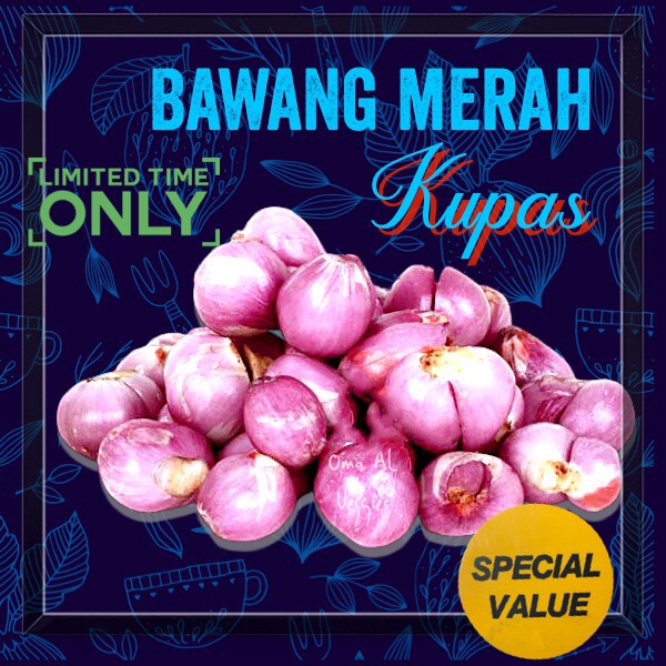 

BAWANG MERAH KUPAS / PEELED RED ONIONS Per 1 KG (GROSIR) SAYURAN SEGAR