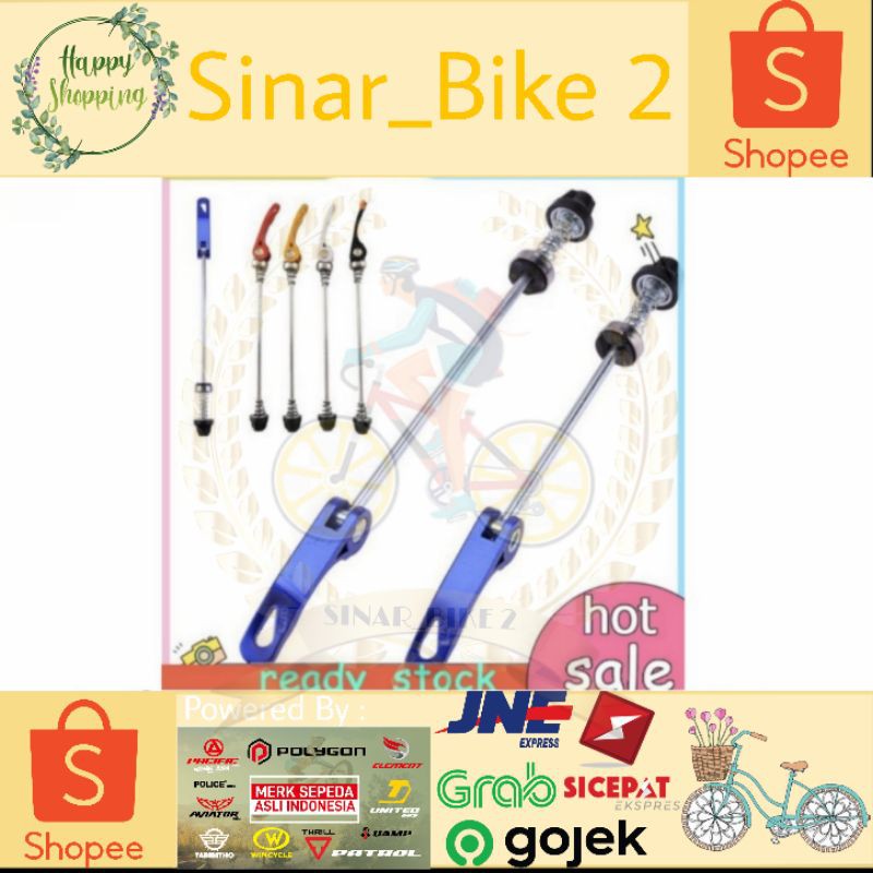 Satu Pasang Skewer Hub Sepeda Quick Release Depan Belakang