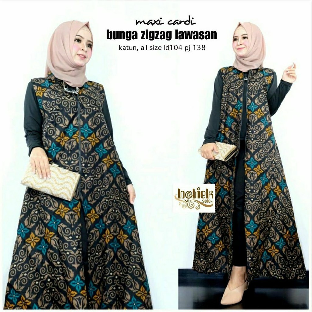 MAXI CARDI BUNGA ZIGZAG LAWASAN