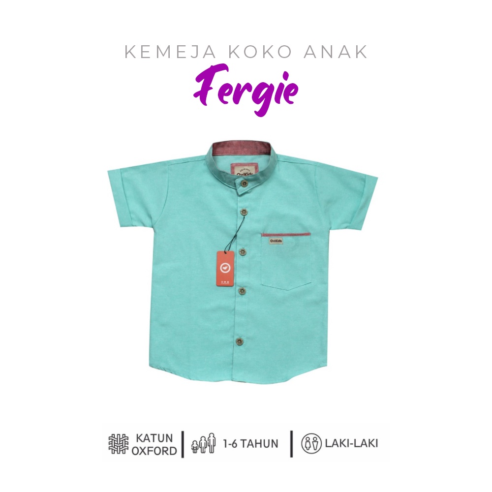 (1-8 tahun) Kemeja Anak Fergie | Kemeja Koko Anak Laki-laki