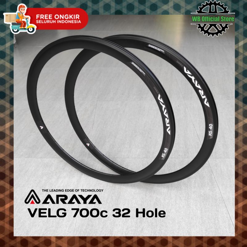 Rim Velg 700c Sepeda Fixie Roadbike 32 Hole ARAYA KS-40 Doubel Wall / Velg 700c Alloy BRAKELINE 32H