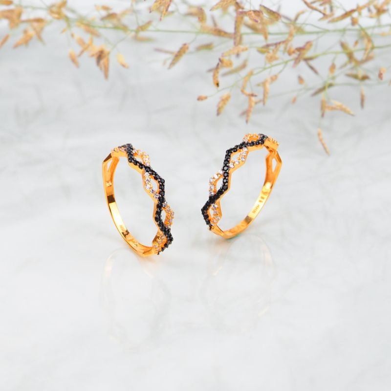 Cincin Emas Gelombang Silang Wajik Mata - Toko Emas Gadjah