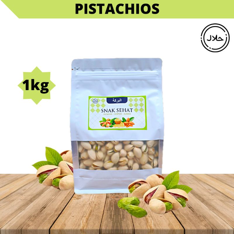 

PISTACHIOS ROASTED/kacang pistachio/kacang fustuk arab premium original ukuran 1kg