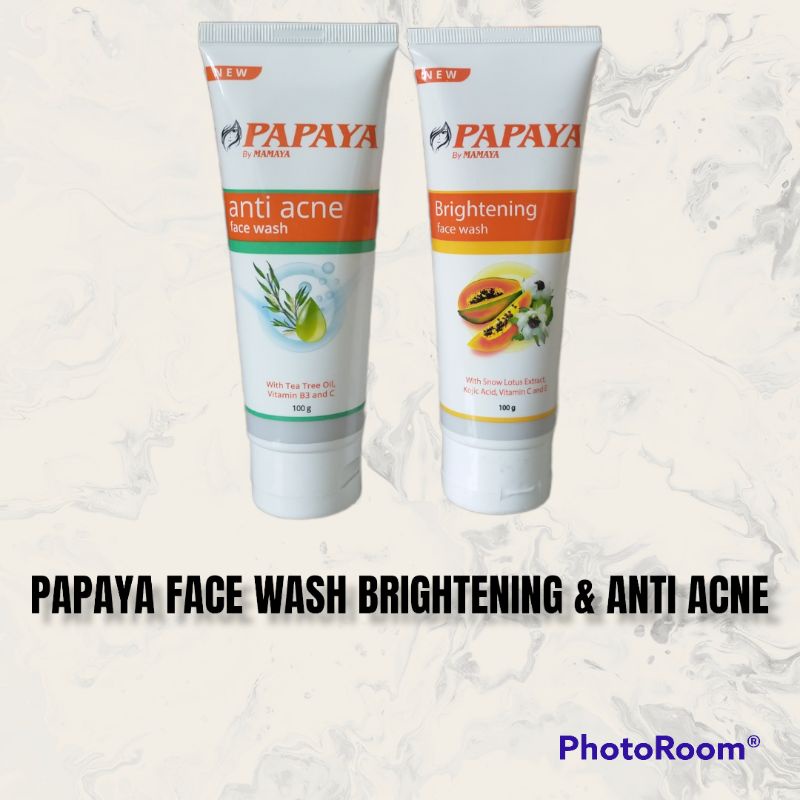 ✨SHASYA✨ PAPAYA BY MAMAYA FACE WASH / PAPAYA BRIGHTENING &amp; ANTI ACNE FACIAL WASH 100 GR  / SABUN WAJAH BY MAMAYA