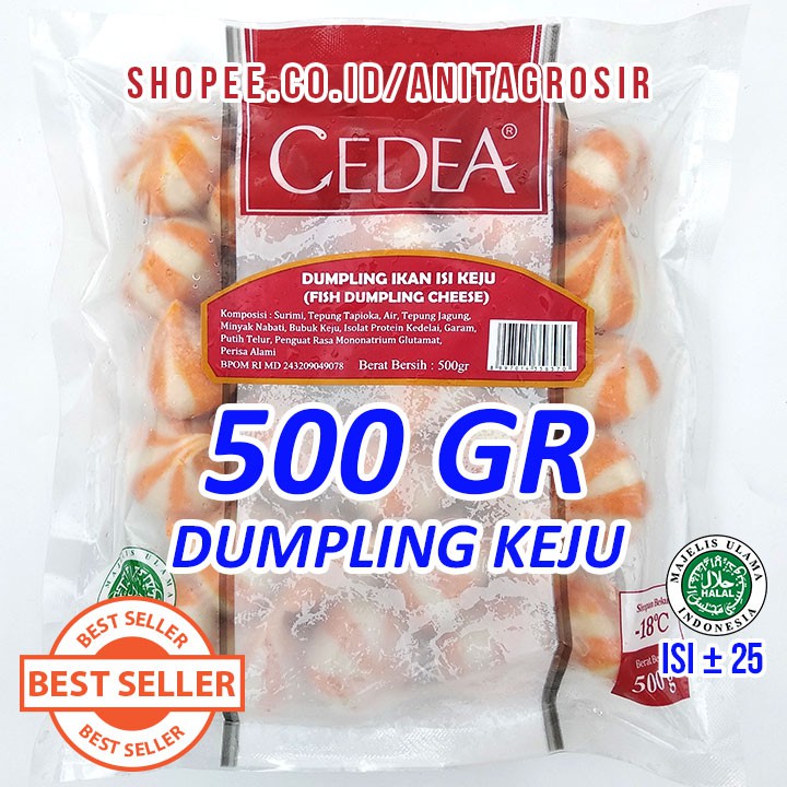 

CEDEA Fish Dumpling Cheese 500gr Keju Lumer bahan Steamboat Tomyam Suki Ramen Halal