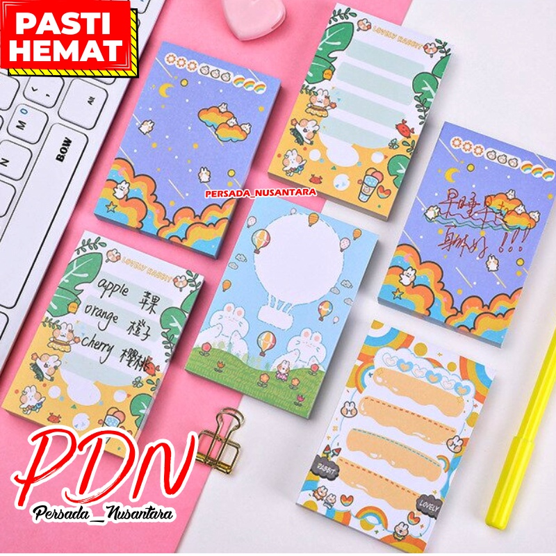 STICKY NOTE NOTES AESTHETIC TO DO LIST MEMO PAD RABBIT STICKY STIKY STIKI STIK NOTE NOTES LUCU KERTAS MEMO PAPER TEMPEL CATATAN KERTAS MOTIF PASTEL MEMOPAD NOTEPAD NOTE NOTES KOREA PERLENGKAPAN TULIS MENULIS AESTHETIC KARAKTER LUCU PN83