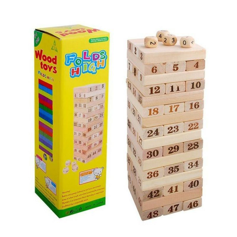 Mainan Edukasi Wooden Block Stacking Tower game/Mainan Susun Balok Menara