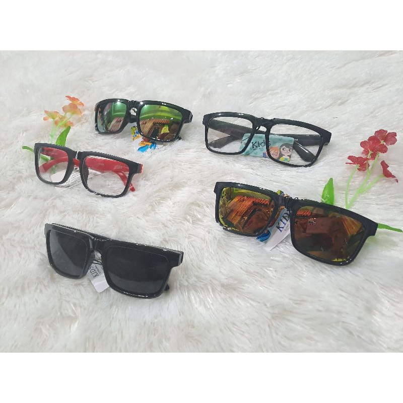 KACAMATA FASHION ANAK COWOK CEWEK BENTUK KOTAK PLASTIK KACAMATA PELINDUNG PERJALANAN
