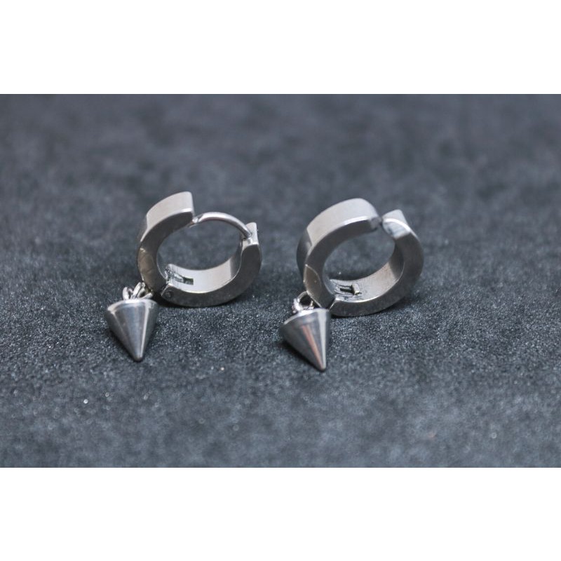 terbaru anting Korea model bandul mini silver / anting tindik dan jepit / ICH PIERCING