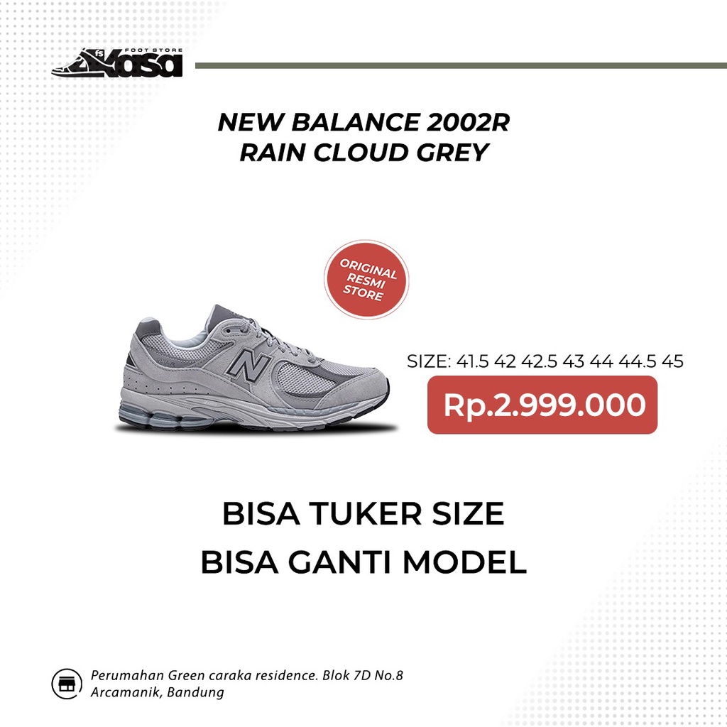 Sepatu Sneakers Pria NB 2002R Rain Cloud Grey