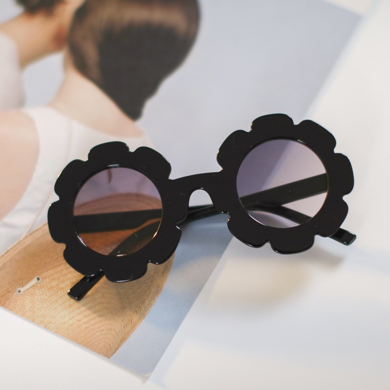 Kacamata Anak Perempuan Fashion Lucu Murah Kecil 2 Tahun Bunga Flower Sunglasses Lensa Hitam