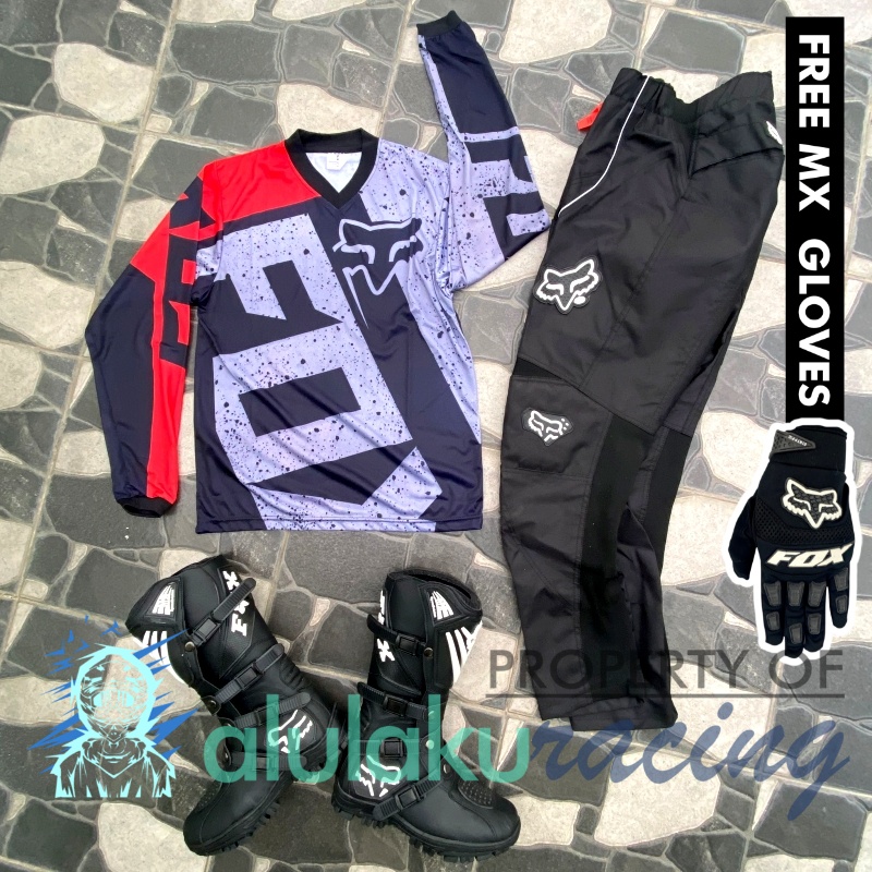 Jersey, Celana, Sarung Tangan &amp; Sepatu SV Fullset MX Trail Motocross - Paket Bundling FOCTSV100101-F41