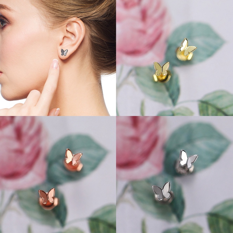 Anting Stud Desain Kupu-Kupu Gaya Minimalis Untuk Wanita