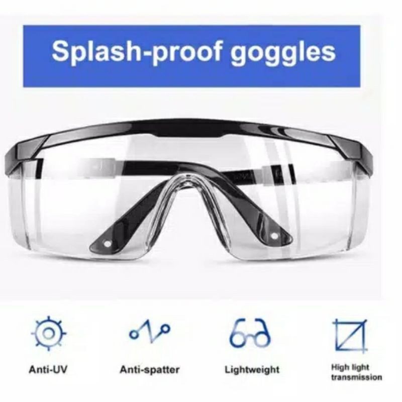 COD Kacamata Safety Goggle Melindungi dari droples, api pengelasan,  gas bawangl