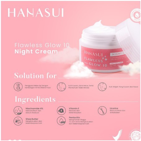 ✨SHASYA✨HANASUI Flawless Glow 10 Gentle Cleanser Power Essence Toner Serum Day Night Cream Spot Gel Lip Sleeping Cream Mud Peel Off Mask Masker Body Lotion Spa Exfoliating Gel Bar Soap