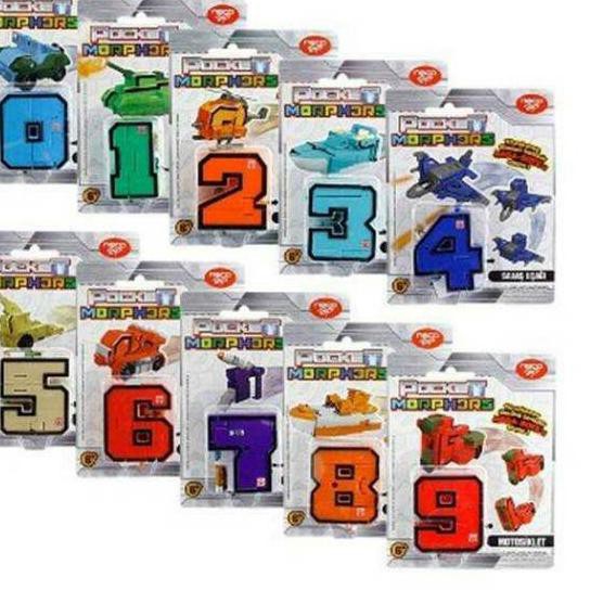 [>TERLARIS<] TRANSFORMERS POCKET MORPHER MORPHERS NUMBER SET 0 - 9 ORIGINAL EMCO - Laku Keras