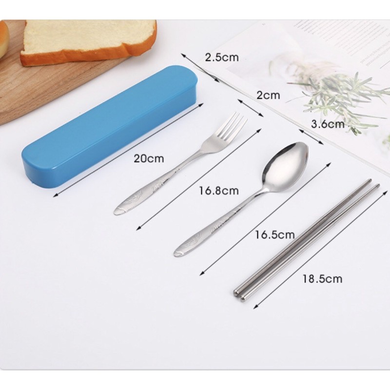 Sendok Ganpu Stainless Steel Set Alat Makan ZAMZAM H587 Sendok Garpu Sumpit / Set Alat Makan Portable Travel