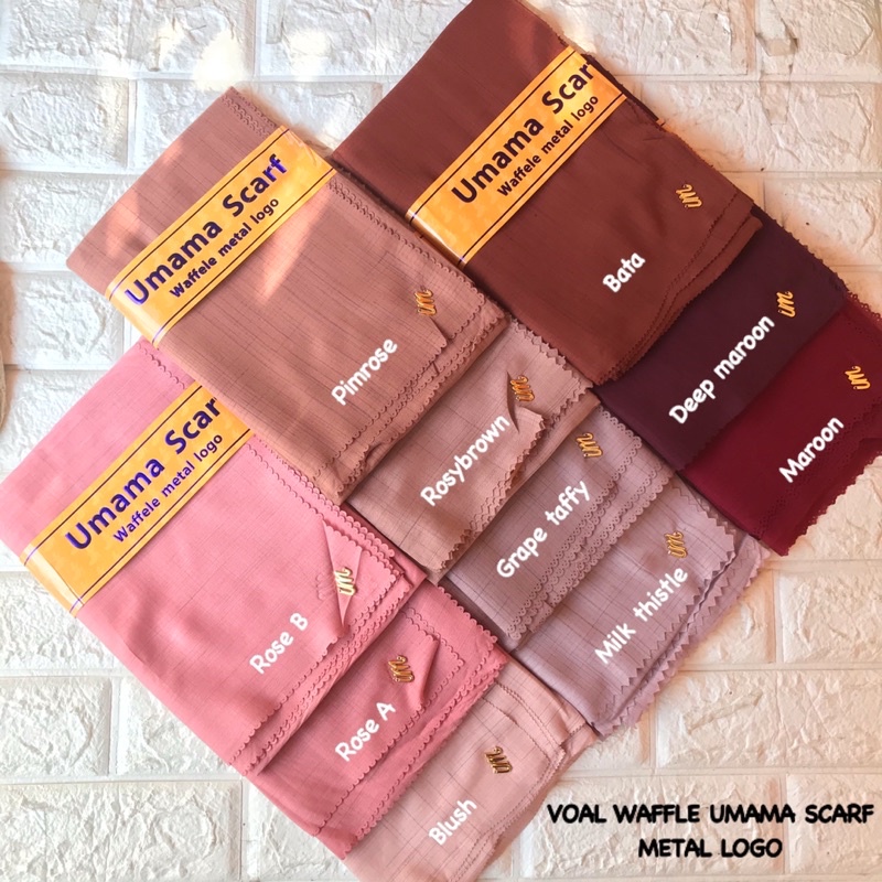 [SIAP KIRIM] SEGIEMPAT VOAL WAFFLE LC UMAMA SCARF / HIJAB JILBAB SQUARE VOAL BAMBOO UMAMA LASER CUT