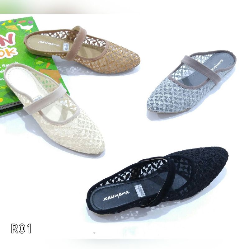 BORNEO XAVYERA SENDAL SANDAL MULES BAHAN BRUKAT BR01 BY XAVYERA