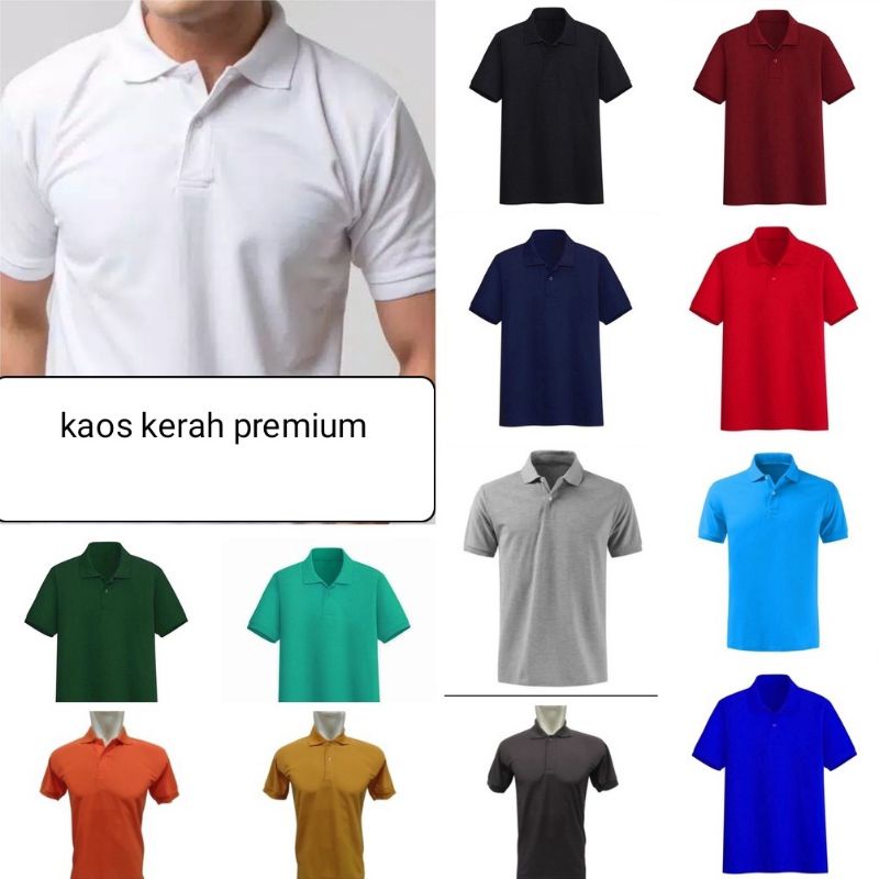 BAJU KERAH POLOS TANPA NAMA // KAOS KERAH POLOS SEMUA WARNA