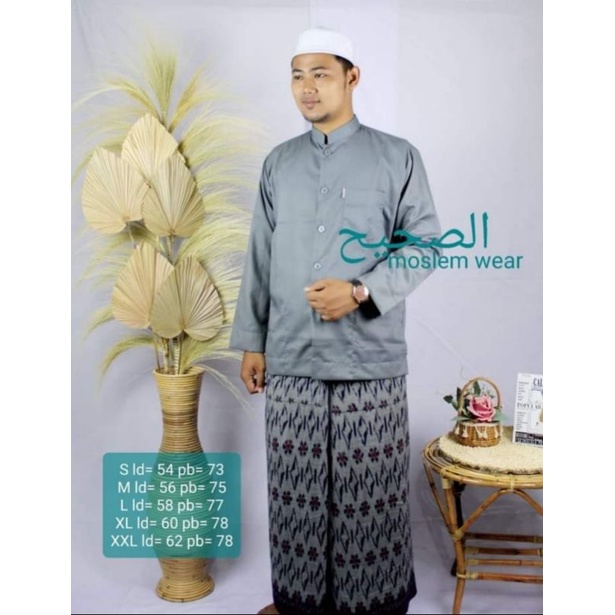 GROSIR Baju Koko As Shahih Polos Lengan Panjang Saku Samping Bahan Mengkilap Kokoh Haibah Habaib Habib Ammu Original Collection Pria Dewasa Terbaru Taqwa Kazimi El rumi Al mia Murah Putih Hitam Atasan Muslim Pria Fasion Pakaian Muslim Pria Tangan Panjang-Abu