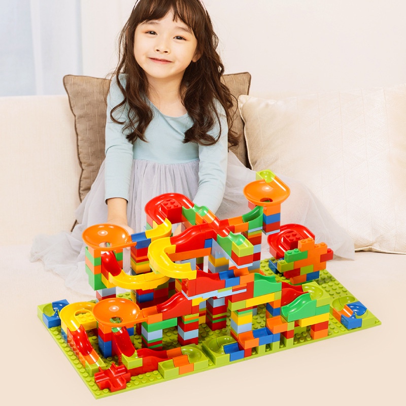 Mainan Edukasi Anak Track Maze Toy Bricks Marble Race Run Maze - mainan bangunan 168pcs Mainan Building Brick Marble Race Run Maze Block Balok Susun Track Slide Ball