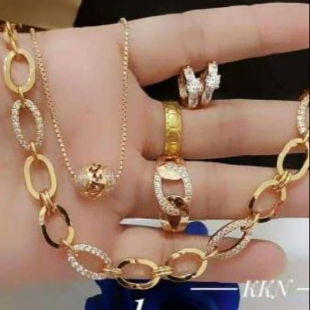 Xuping set perhiasan lapis emas 24K 1405