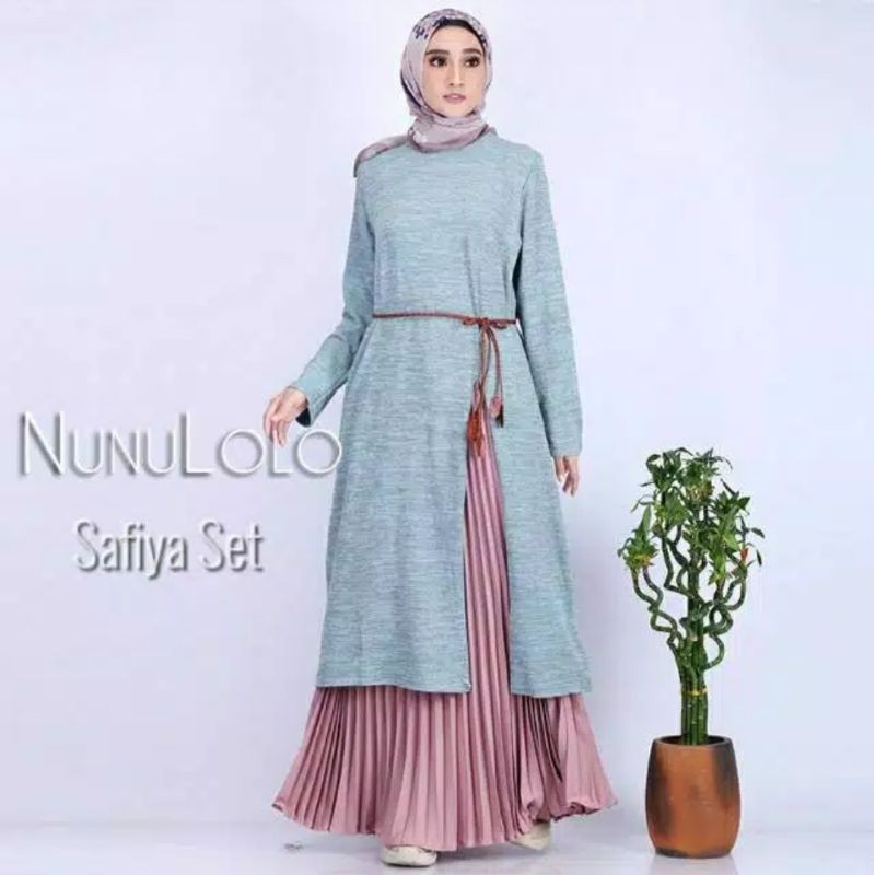 Safiya new colour tunik & rok plisket by nunulolo