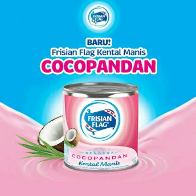 Susu Frisian Flag cocopandan / bendera kental manis coco pandan kaleng