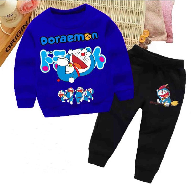 XOS - SETELAN DORAEMON (-+2-6 Tahun) / SETELAN ANAK-ANAK / FASHION ANAK / BEST SELLER / COD✅