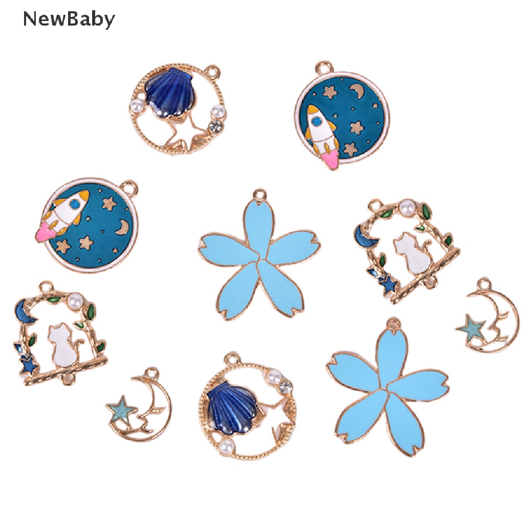 NewBaby 14pcs/lot  Jewelry Making Mixed Metal Enamel Charms Pendant DIY Findings Craft ID