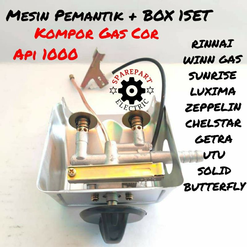 MESIN PEMANTIK API + BOX 1SET KOMPOR GAS COR RINNAI TL - WINN GAS - SUNRISE - UTU