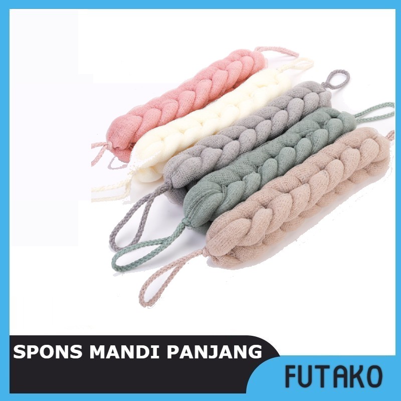 FUTAKO Spons Mandi Panjang spon mandi kepang shower puff Sponge panjang