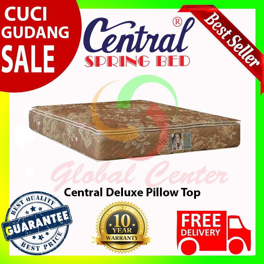 Matras Springbed Central Deluxe Pillow Top 160x200 Kasur Saja