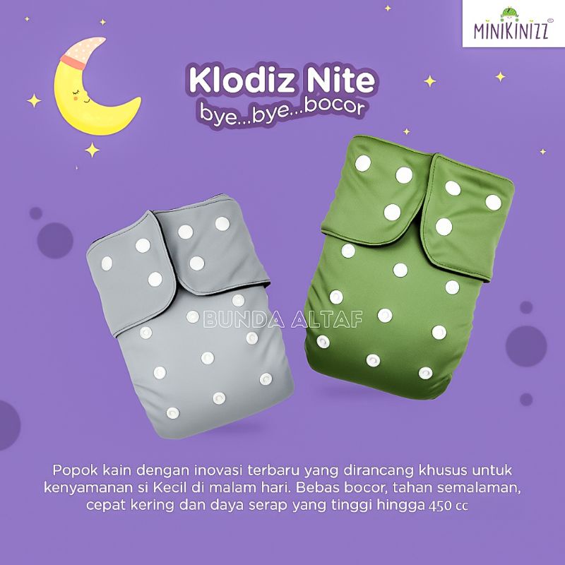 Clodi Klodiz Nite Solid 4-16 kg Popok Kain Malam Hari [ Bunda Altaf ]