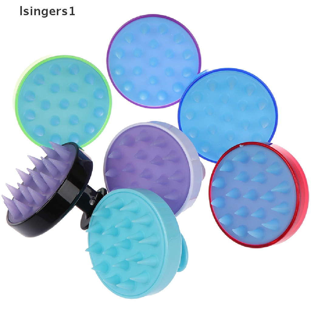 (lsingers1) 1pc Sisir Pijat Kulit Kepala Bahan Silikon Untuk Mandi