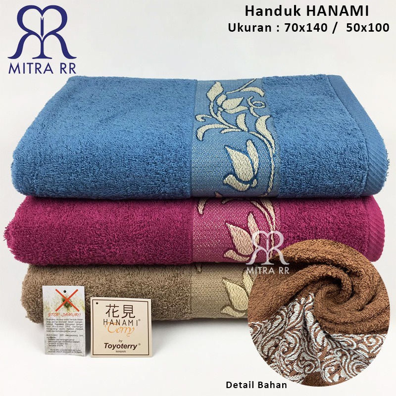 Handuk Hanami by Toyoterry 70x140 / 50x100 cm Ukuran Besar/ Tanggung Handuk Mandi Cotton Dewasa