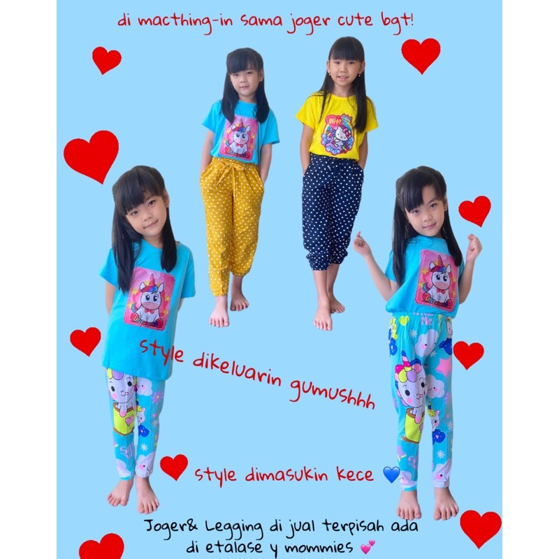 KAOS ANAK PEREMPUAN LENGAN PENDEK 2-10 Th/BAJU ATASAN KAOS ANAK PEREMPUAN/BAJU ANAK CEWEK/UNICORN