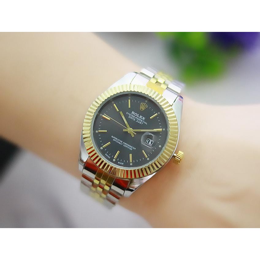 (COD) Jam Tangan Pria Wanita Rolex R1887 Ui Tanggal Aktif Free Box Original & Baterai Cadangan - Jam