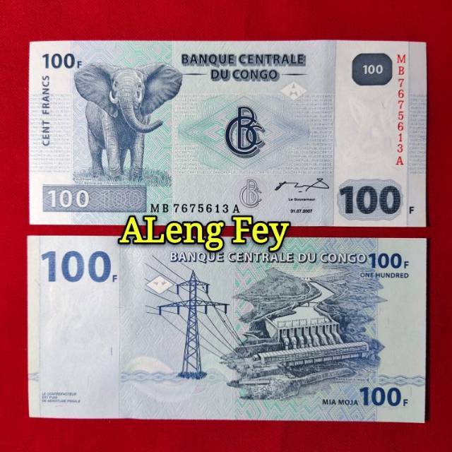 uang asing CONGO 100 FRANCS