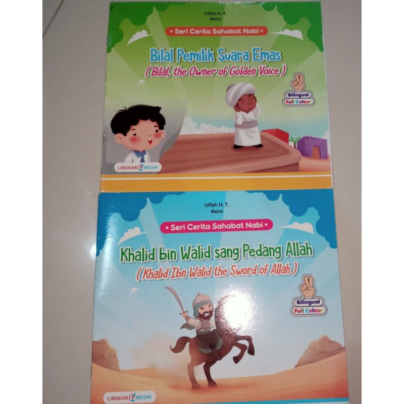 buku paket isi 6 buku, buku cerita sahabat nabi, blingual full colour