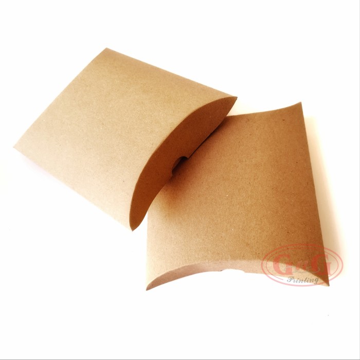 

Paper Bag Pillow Gift Box Kotak Hadiah Packaging Kraft, 14x15,5x3,5 cm