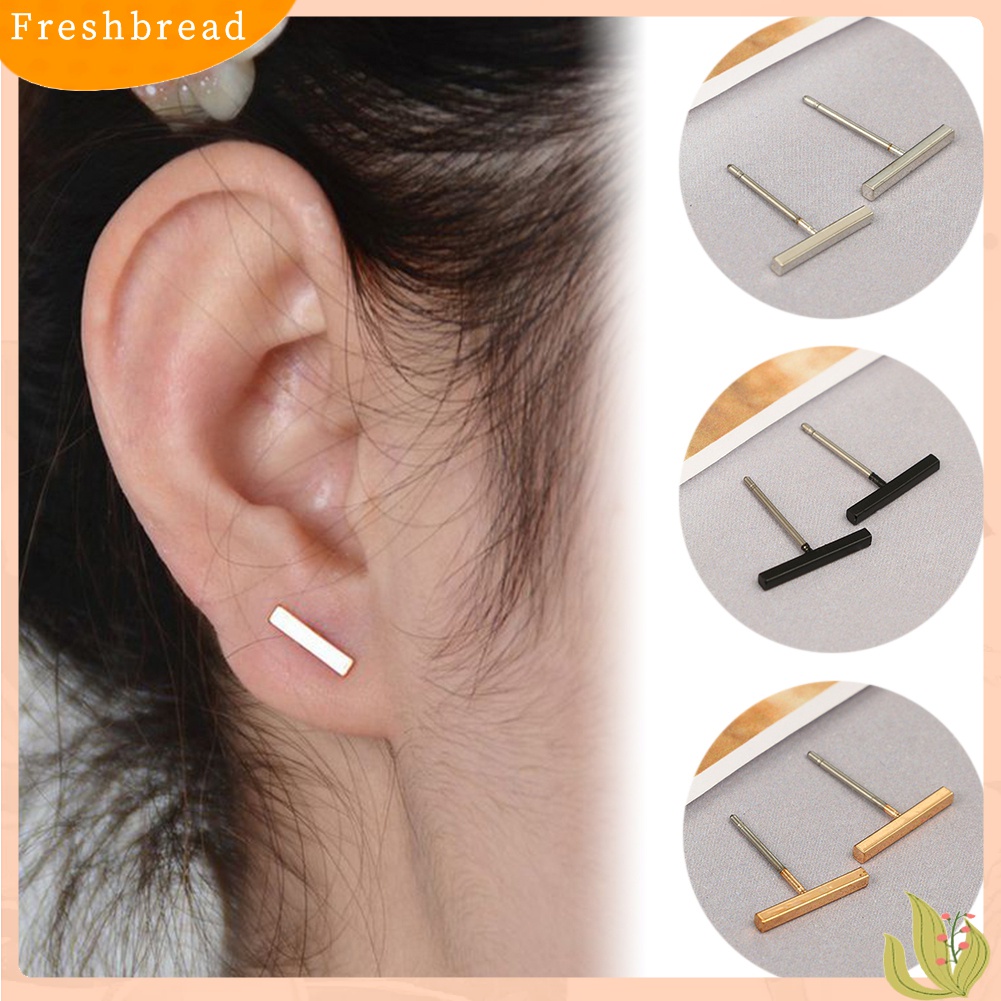 [TERLARIS]Women Men Fashion T Bar Alloy Ear Stud Earrings Party Jewelry Birthday Gift
