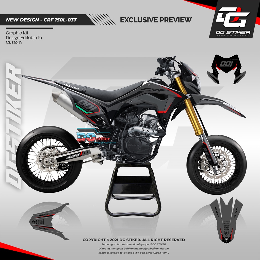 Decal Supermoto/Decal Stiker CRF 150L, Decal CRF 150L, Striping CRF supermoto