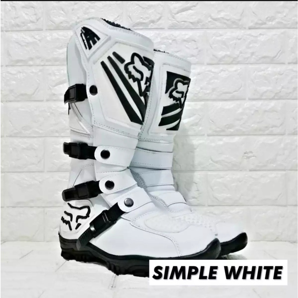 Sepatu Trail Cross Boot safety For Adventure sepatu touring  gunung SIMPLE WHITE