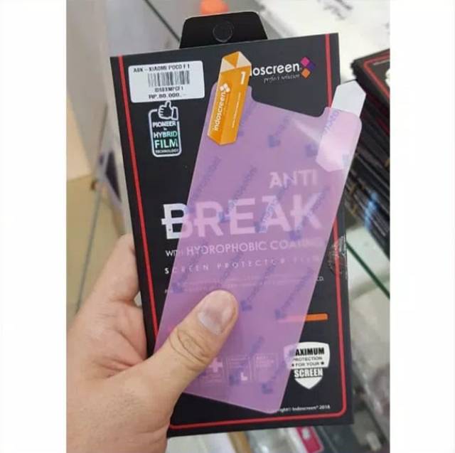 Indoscreen Pocophone F1 by xiaomi Anti Break Gores screen guard protector