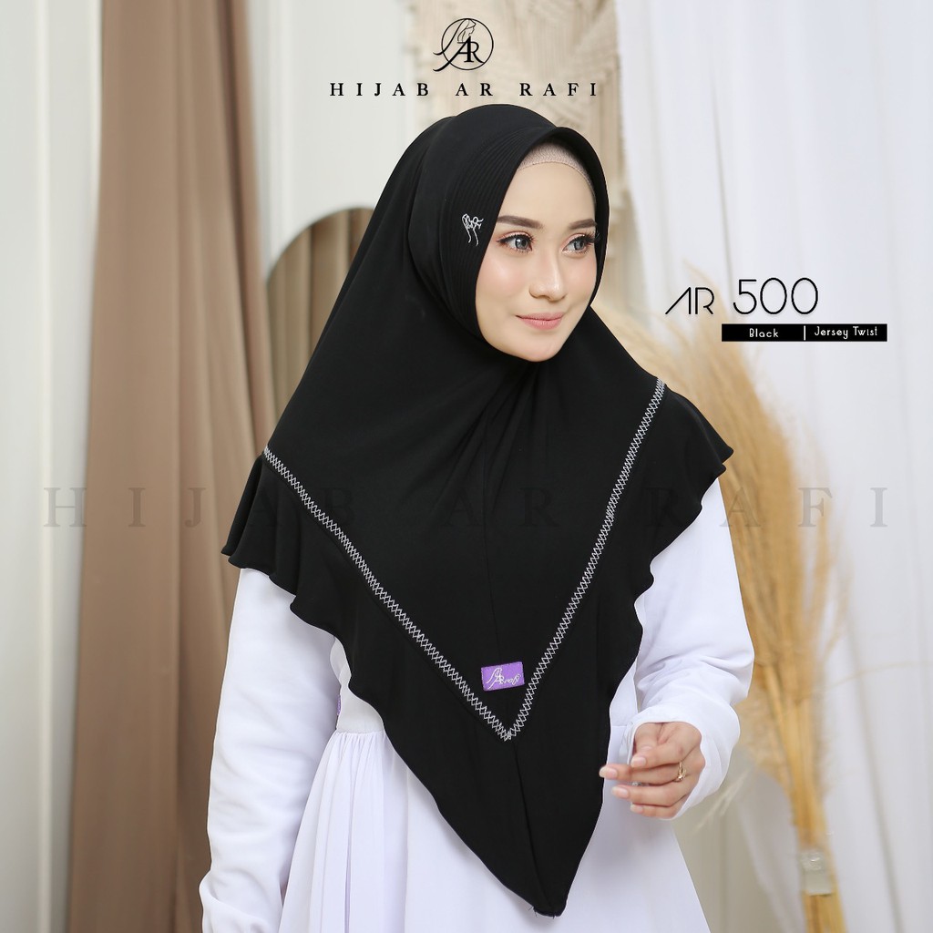 Terbaru Terlaris Hijab Ar rafi AR 500 Jilbab Bergo Instan Jersey Variasi Stik Kerudung Instan Antem-1